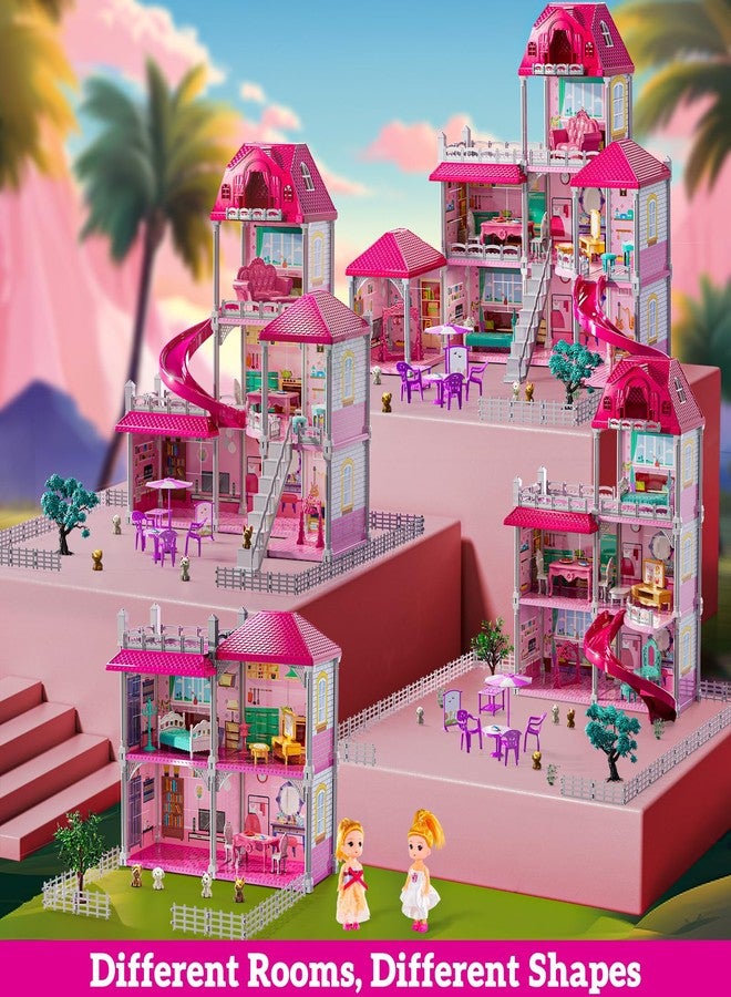 JUKUDAHU Villa Playset for Girls Ages 3-7, 3-Story 8 Room House with 2 Dolls, Furniture and Accessories, Indoor Playset Girls Toys for Ages 6-8, Pretend Toddler Toy, Birthday Gifts for Kids 4-8 - Image 4